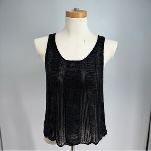 Vintage 1990s Flapper Gatsby Silk Beaded Scalloped Hem Tank Top